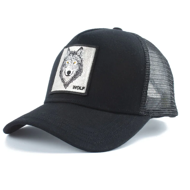 

Fashion Animal Wolf Embroidery Baseball Cap Men Women Hip Hop Gorras Snapback Dad Hat Summer Breathable Mesh Trucker Cap Bone