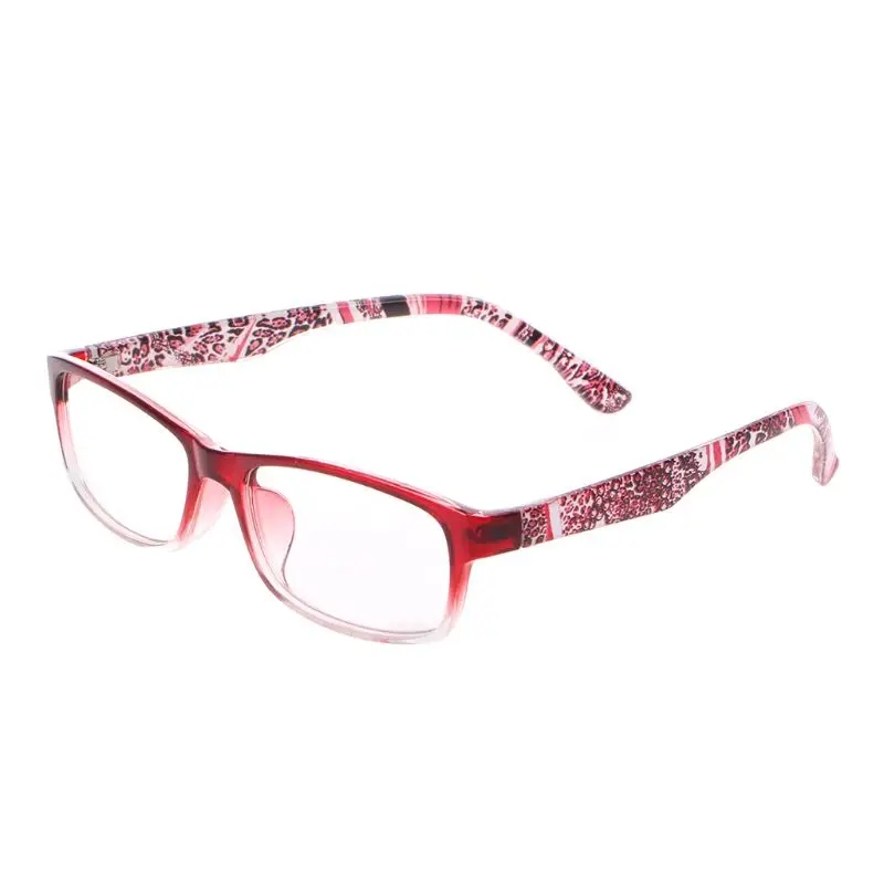 Новые женские модные очки для чтения, полная оправа, цветочные дужки, удобные прозрачные очки для зрения - Цвет оправы: Red