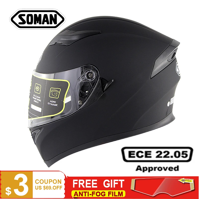 SOMAN 960 ECE утвержденный гоночный мотоцикл шлем с полным лицом уличный велосипед Verspa