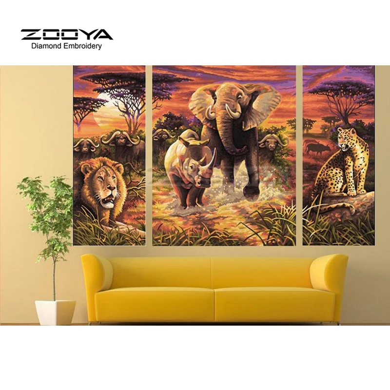 Алмазная 5D Вышивка ZOOYA BJ1522 картина из страз сделай сам с изображением лесных
