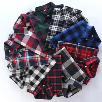 

2019 new cotton plaid shirt fashion casual long sleeve shirt slim shirt office shirt M-5XL