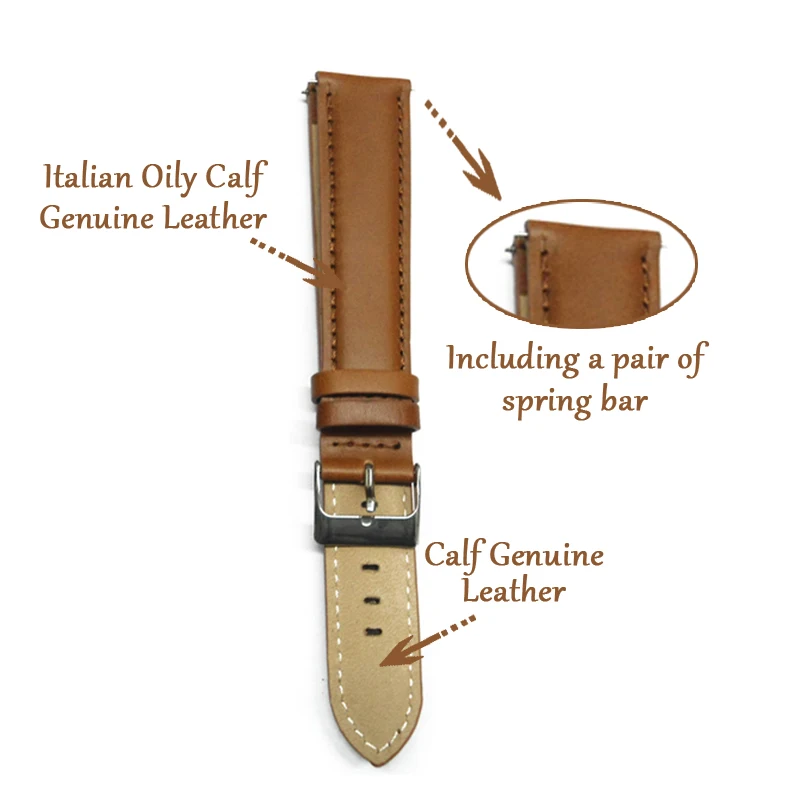 Ремешок для часов из натуральной кожи 18/20/22/24 мм|strap 18mm|genuine leather watch strapwatch strap |