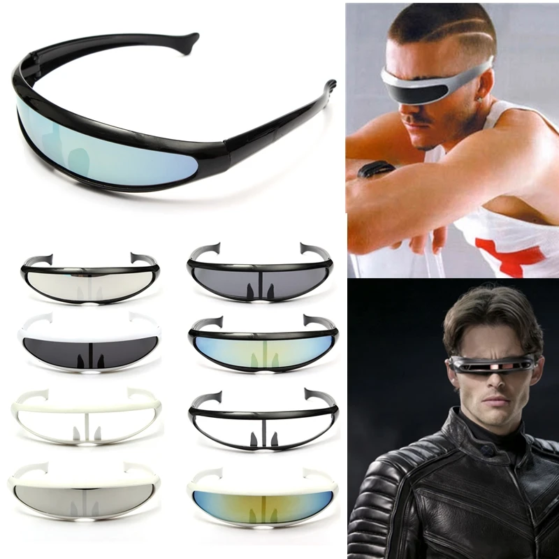

Stylish Cool Stylish UV400 Protecting Laser Sun Glassess Googgles Personality Space Robot Conjoined Lens Sunglasses