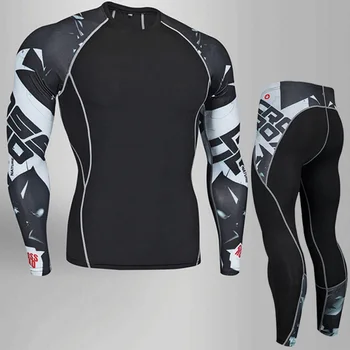 

MMA Clothing set men training pants Bodybuilding T-Shirt jogging pants men rashgard kit compression clothing thermal underwear