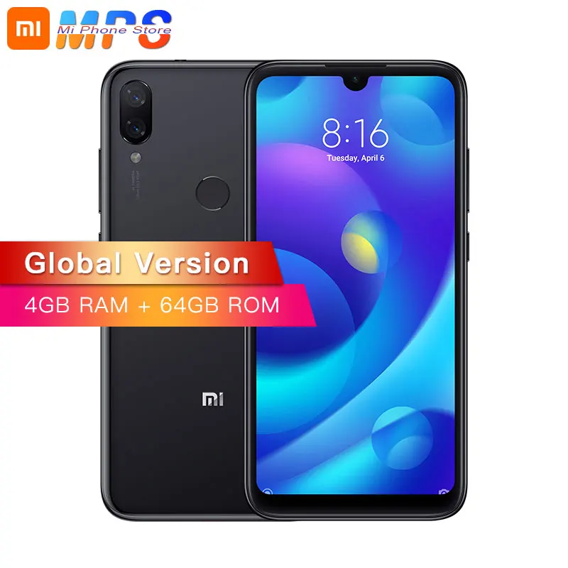 

Global Version Xiaomi Mi Play 4GB 64GB Telephone MTK Helio P35 Octa Core Dual 12MP+2MP AI Camera 5.84" 19:9 Smartphone