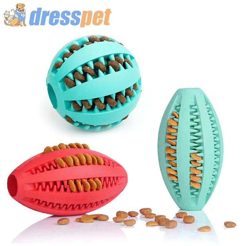 

Pet Dog Toys Funny Interactive Elasticity Ball Dog Chew Teech Clean Bite Resistant food feeder Rubber ball for Small Large Dogs
