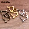  3pcs 22*44mm Three Color Alloy Jewelry Accessories Cat Charm Hollow Glue Blank Pendant Tray Bezel 11C71 ► Photo 1/6