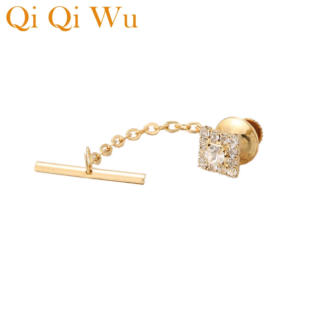 New Golden Square Locking Tie Tack for Mens Elegant Knot Men Tie Pins Guard Backs Clutch for Clothing Wedding Gifs for Guets - Image 3