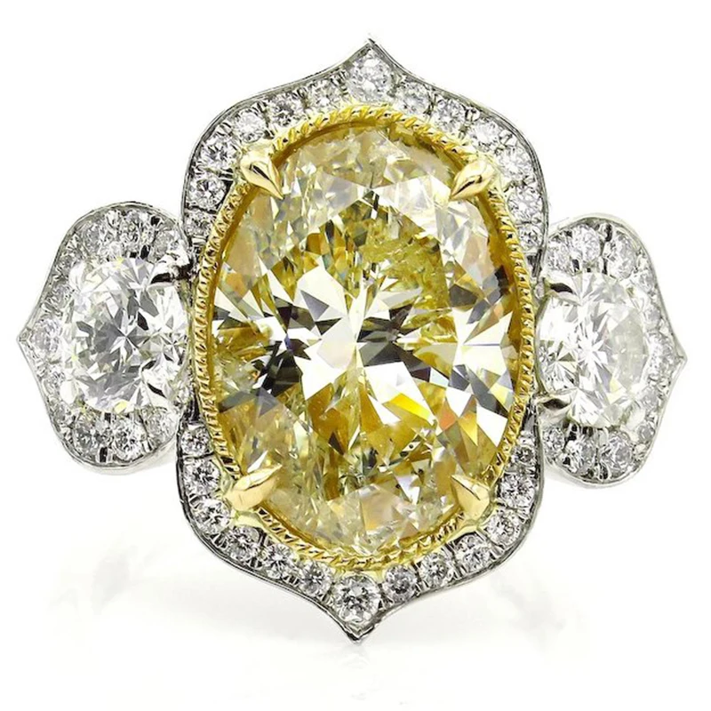 Большой желтый циркон, камень, кольца для женщин, роскошные ювелирные изделия, кристалл, обручальное кольцо, Femme, ювелирные изделия кольца, Mujer Z4M032