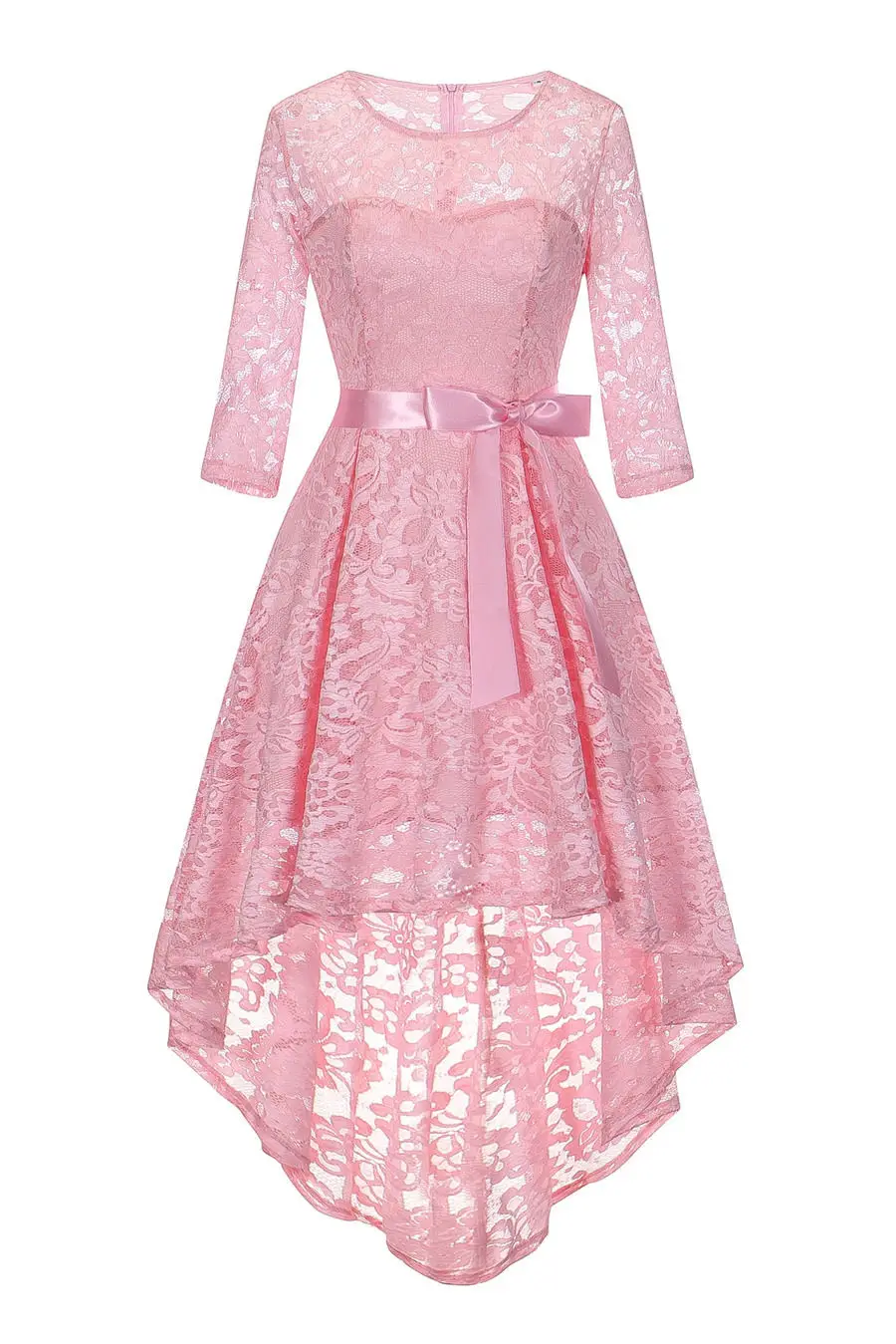 Gladiolus Hot 2018 Autumn Dress Women 34 Sleeve Sexy Lace Hollow Belt Tunic Midi Vintage Dress Evening Cocktail Party Dresses (15)