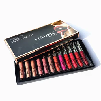 

New 12 color Lip Gloss Set Makeup Lipsticks Waterproof Long Lasting Matte Lipstick Lip Gloss Beauty Cosmetics Lipstick maquiagem