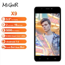 KENXINDA X9 Smartphone 5.5 ''Inch Android OS v7.0 Quad Core 2 GB RAM 16 GB ROM 8.0MP + 5.0MP 5000 mAH Dual Card 4G LTE Mobiele Telefoon(China)