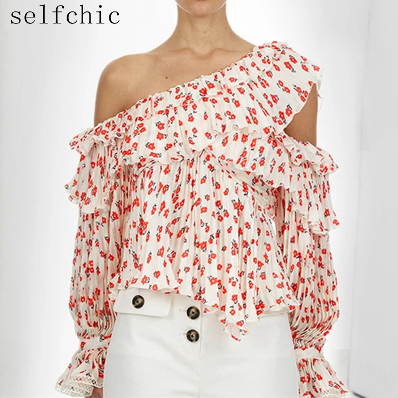 

2019 Women Runway Chiffon Blouses Tops
