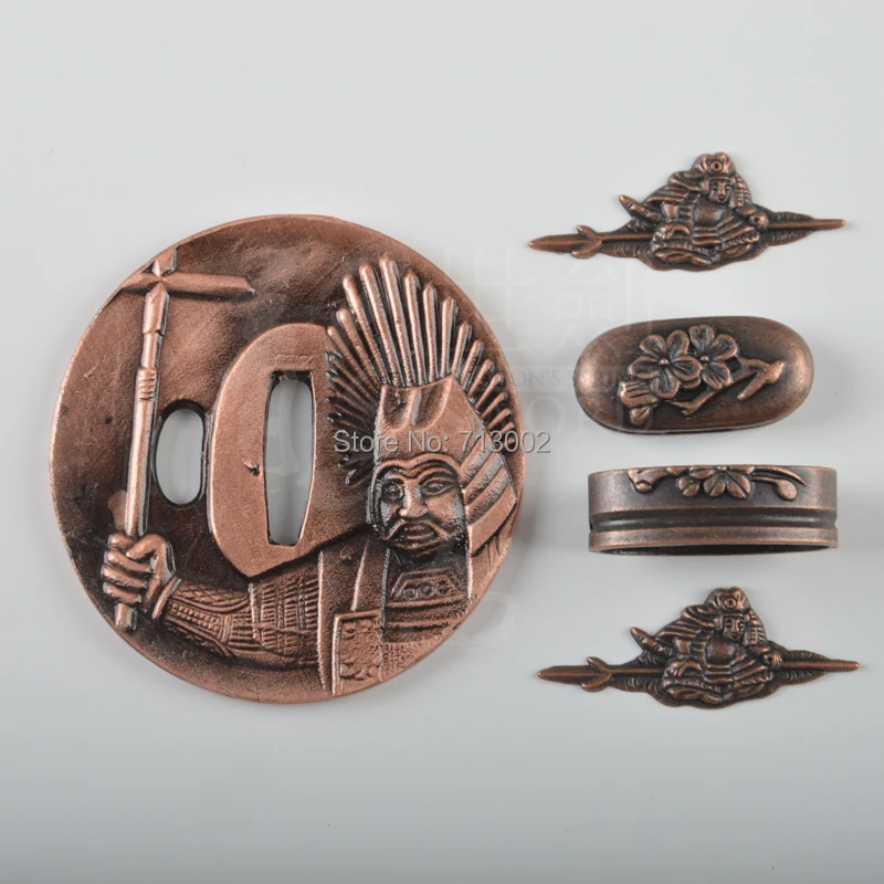 

Forged Set fitting alloy Tsuba For Japanese Katana parts Sword Accessory hero**