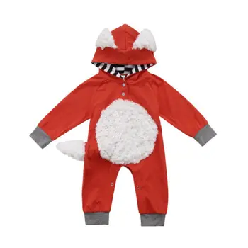 

0-24M Newborn Infant Kid Baby Boy Girl Cotton Long Sleeve Fox Romper One-piece Jumpsuit Palysuit Baby Clothes Outfit Costume