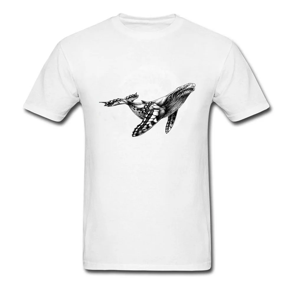 Butterfly Whale Dark Background 100% Cotton Tees for Men Summer T-shirts Casual Hot Sale Round Neck Tees Short Sleeve Butterfly Whale Dark Background  white