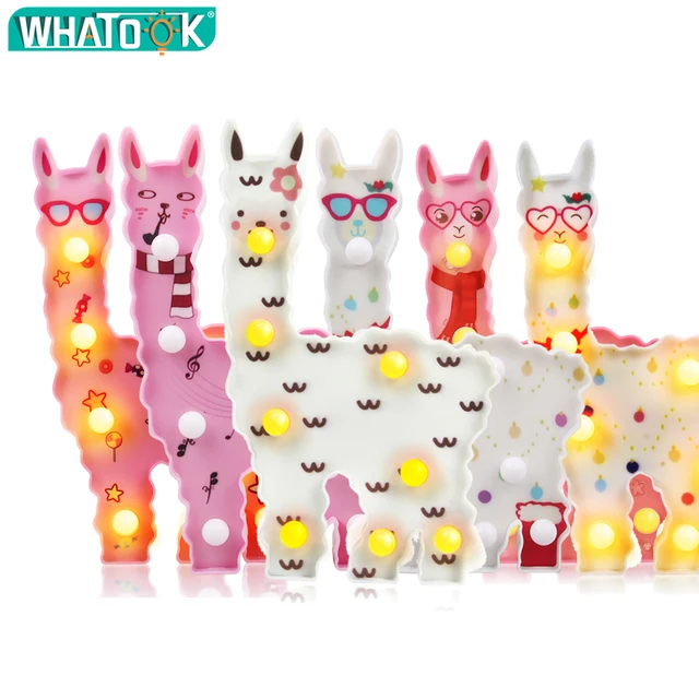Llama LED Night light Christmas Lights Indoor Battery Power Lovely Table Home Lamp Decoration Lighting for Children Bedroom 2018