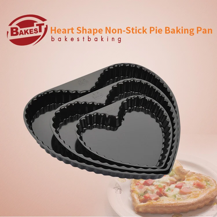 

BAKEST 2pcs per lot Pizza Baking Mould Heart Shape Chrysanthemum Pie Dish Pan Three Size For Choose