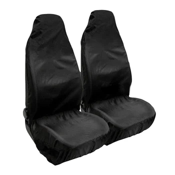 

2Pcs Universal Heavy Duty Nylon Black Car Seat Covers Waterproof Protectors Van Front 132 * 54 cm / 52 * 21inch