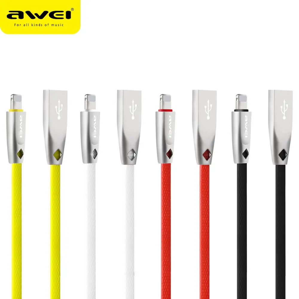 Awei CL 95 Usb кабель для iphone Xs max Xr X 8 7 6 plus 6s 5 ipad mini зарядное устройство мобильных