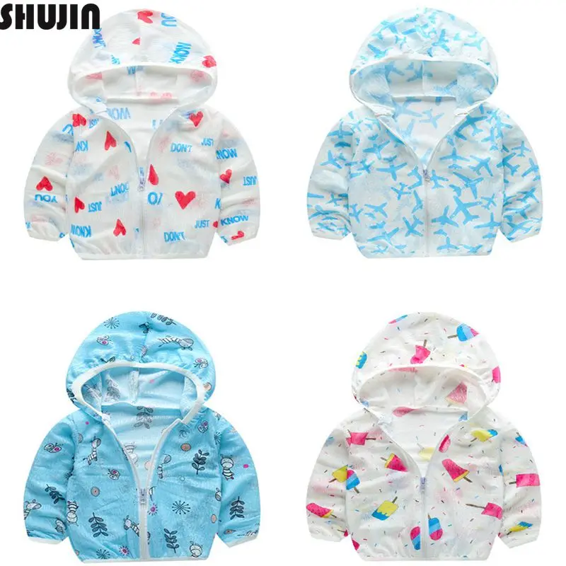 

Shujin Torridity Beach Sun Protection Shirt Baby Boy Hoodie Waterproof Toddler Girls Wear Kid Windbreaker Clothing