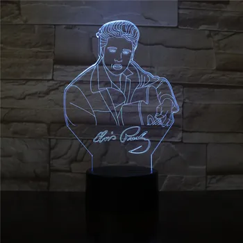

Elvis Aaron Presley 3D LED Night Light Touch Remote Sensor 7 Colors Changing Kids Gift The King Singer Table Lamp Bedroom Decor