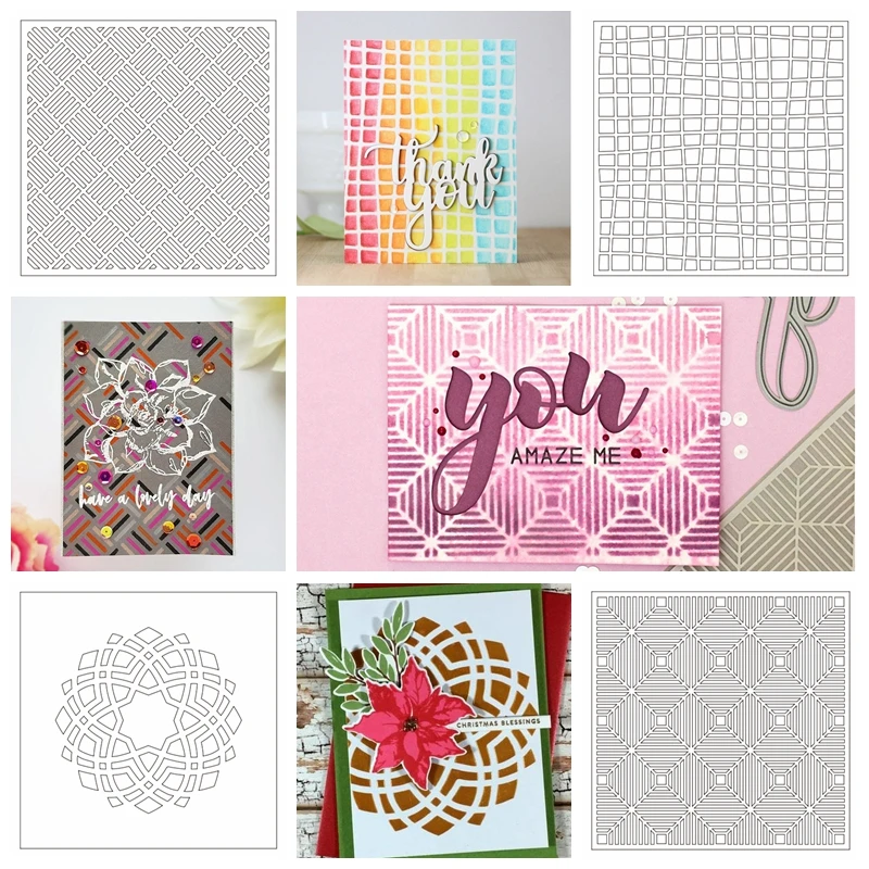 

6x6inch Basic Wavy Grid Plastic Stencil DIY Scrapbooking Embossing Paper Card Decorative Handmade Craft Templates Drawing Sheet