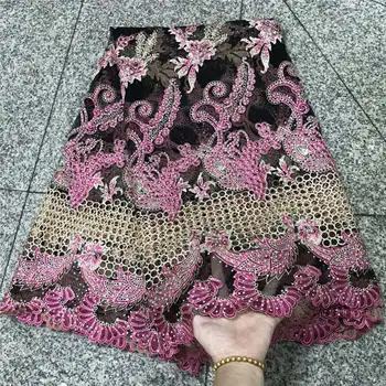 

African Tulle Lace Fabric 2018 African French Lace Fabric High Quality With Stones and beaded Tulle French Lace for wedding -35