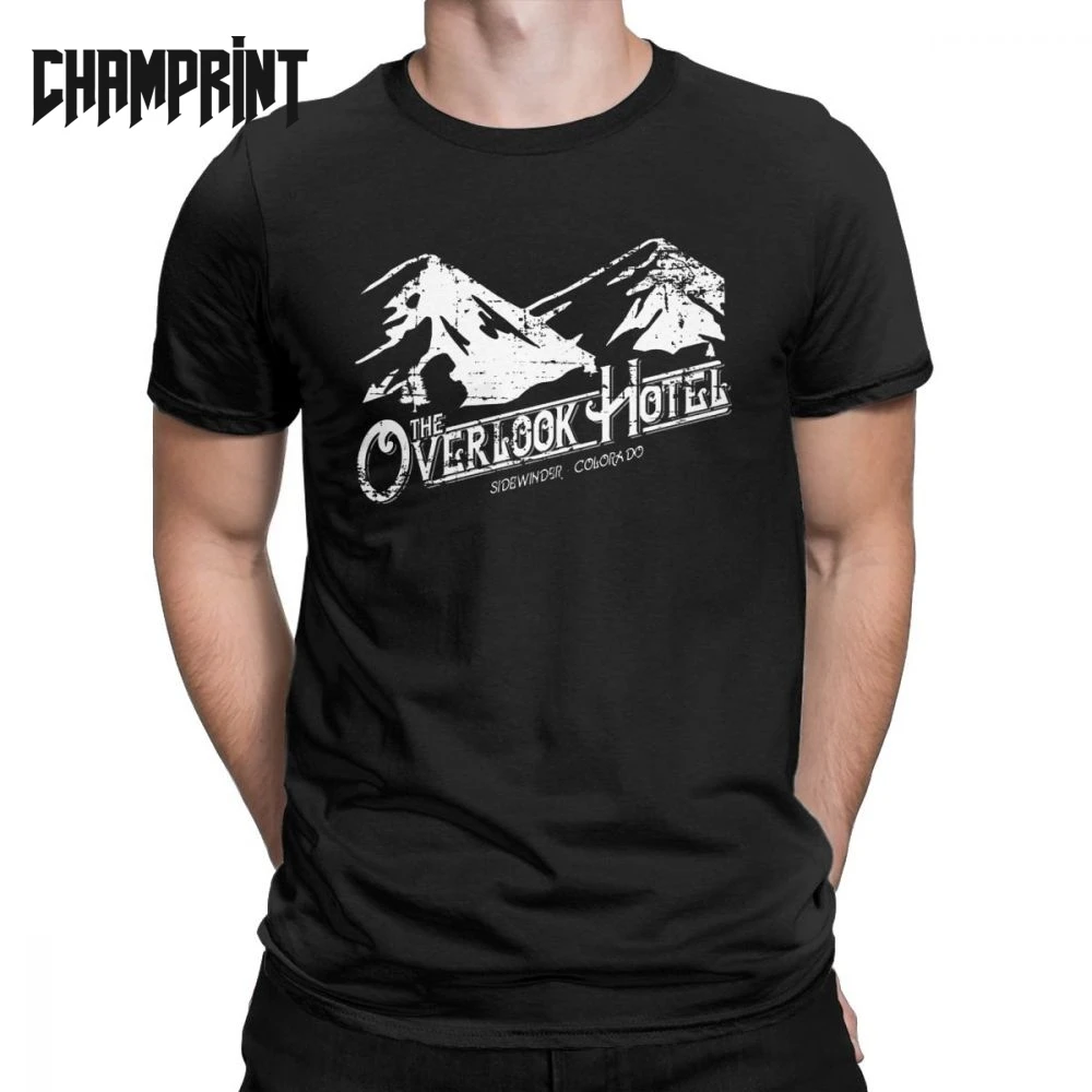

The Overlook Hotel T Shirt Men Cotton Funny T-Shirts O Neck The Shining Stephen King Tee Shirt Short Sleeve Clothes 4X 5X