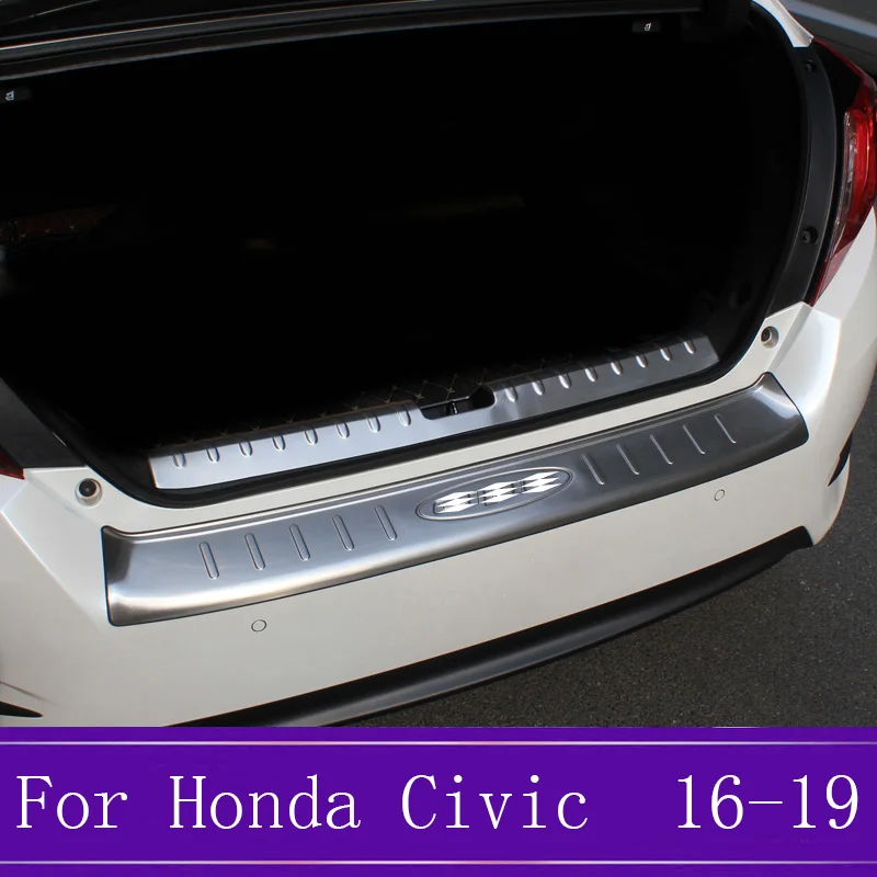 Багажник заднего бампера из нержавеющей стали, декоративная полоска, аксессуар для автомобиля Honda Civic 10th - Название цвета: Inner And External