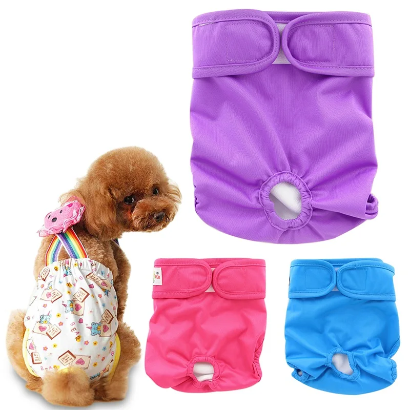 2016 Brand Washable Dog Diapers Cover Sanitary Dog Pants for S M L Size Cute Pets Dog Diaper Panties Underwear 9 Colors