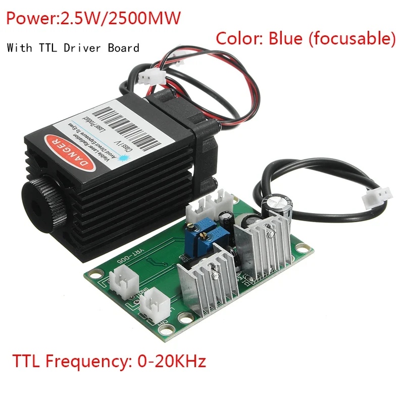 

laser engraving 1.6W 25000MW laser module Blu ray 12V 450nm With TTL Driver For DIY CNC Engrave Machine