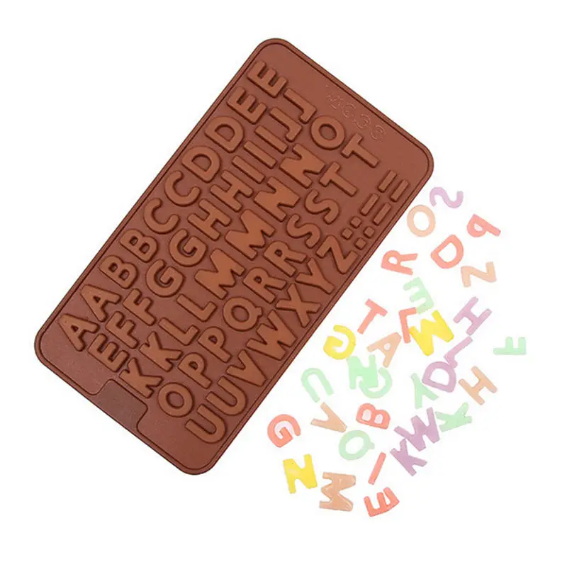 1pcs 3D Double 26 Letters Alphabet Silicone Cake Mould
