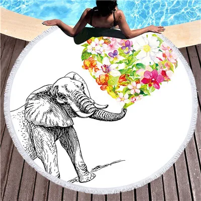 Медуза Слоны Бохо пляжное полотенце спортивные полотенца yoga коврик - Цвет: 05