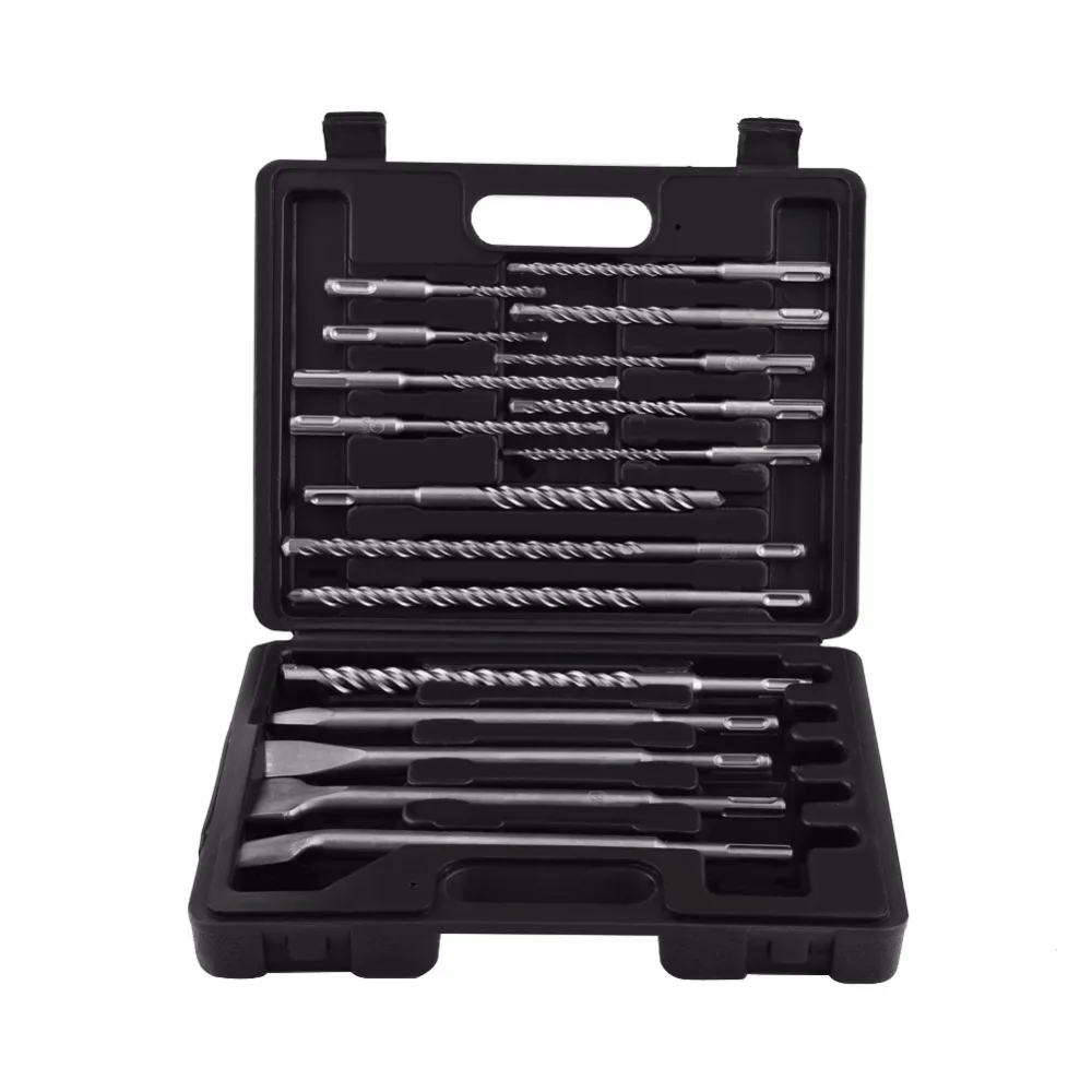 17pcs Drill Bits and Chisels Set for Electric Rotary Hammers Concrete