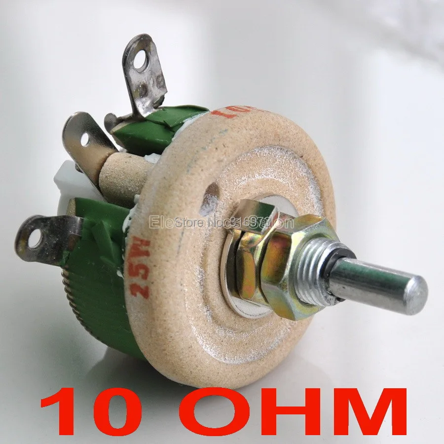 

25W 10 OHM High Power Wirewound Potentiometer, Rheostat, Variable Resistor, 25 Watts.