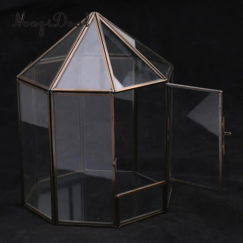 MagiDeal Geometric Terrarium Metal Faceted Succulent Plants Air Planter Anti Brass