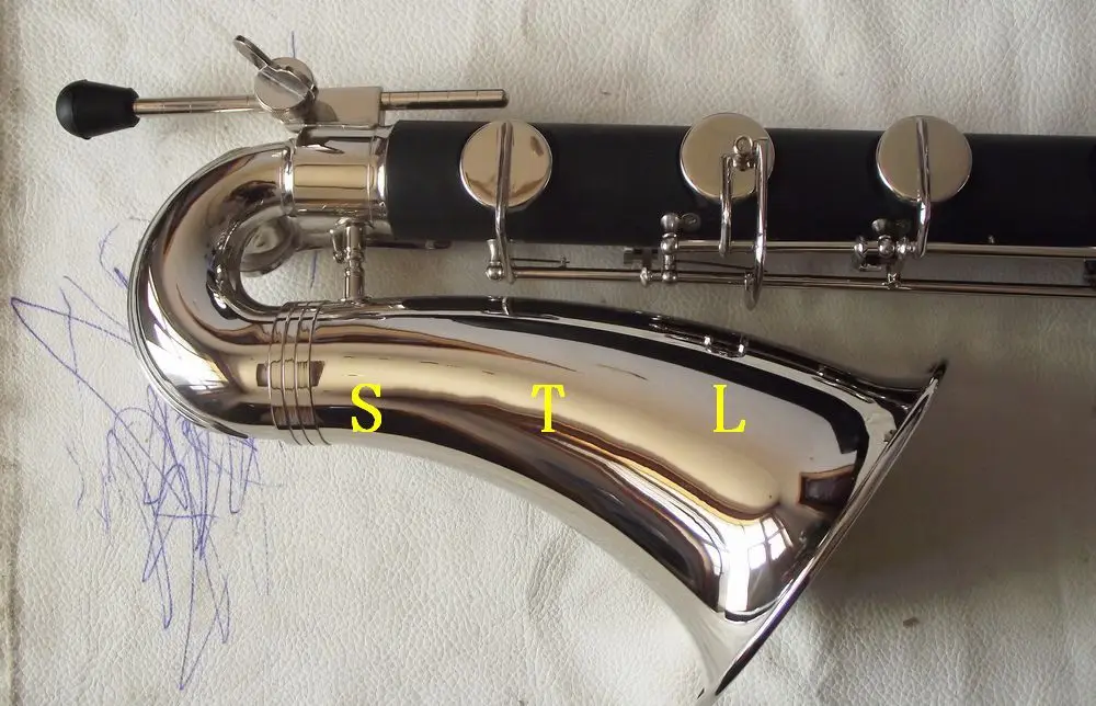 Расширенный бас кларнет Bb ключ композитный деревянный корпус никелированный
