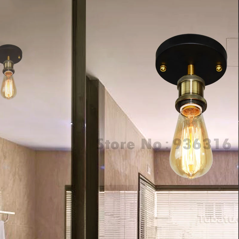 Blueking Vintage Simple Copper/Bronze Ceiling Lights Retro Industrial E27 suspended Aisle Corridor Lustres Lamp Fixture|ceiling lamp fixture|bronze