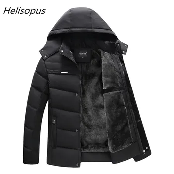 

Helisopus 2020 Man Parka Thicken Warm Jacket Casual Hooded Outwear Cotton Padded Coats Winter Windbreakers Clothings Men