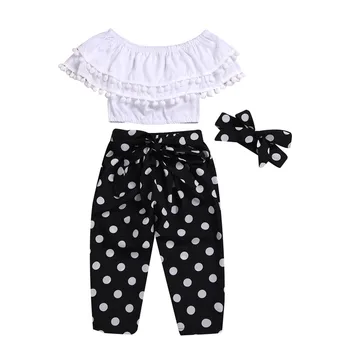 

SZYADEOU Infant Toddler Kids Child Baby Sets For Girls Summer 2019 Tassels Dot 3Piece Baby Suit Clothing Clothes Outfits L4