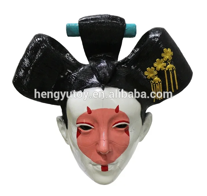 Полная Голова фильм призрак в раковине Япония Гейша робот Латекс Косплей Маска шлемы реквизит вечерние Хэллоуин нарядное платье мяч