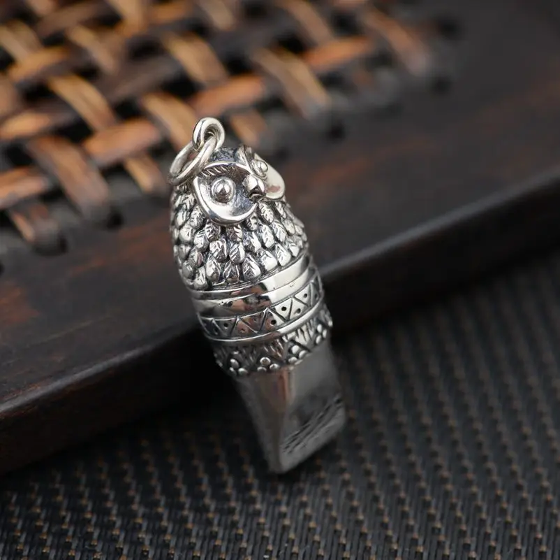 

[silver] silver deer king S925 wholesale sterling silver pendant antique style female owl Guardian