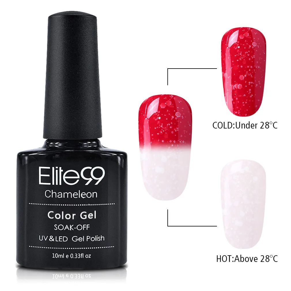 Elite99 10 мл Снежный термальный Гель-лак для ногтей меняющий Цвет замочить от УФ светодиодный Гель-лак Гибридный лак штамповочный клей - Цвет: 9710