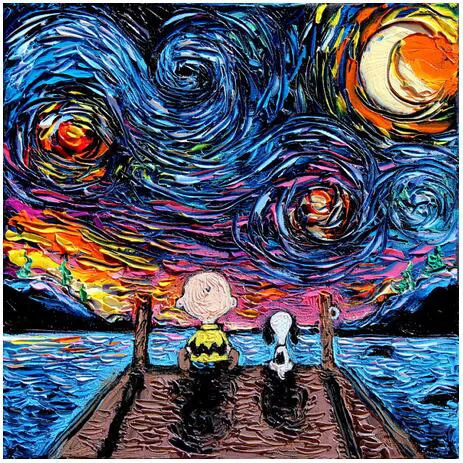 diy 5d diamond painting Van Gogh starry cartoon full Drill Diamond