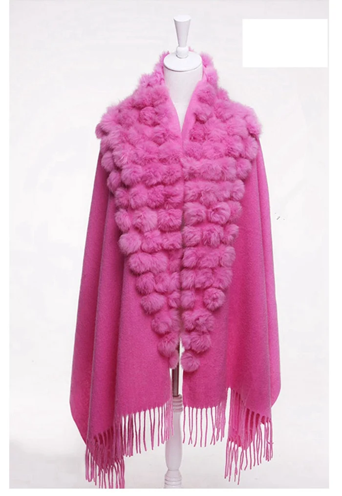 winter scarf women real fur shawls (28)