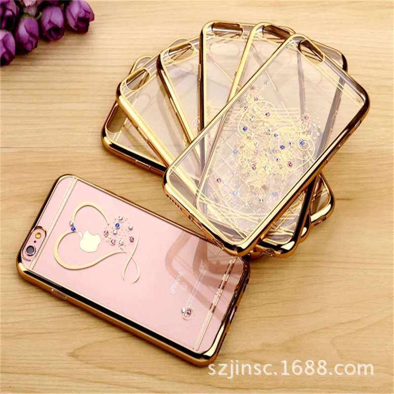 For iPhone 6 Case Ultra Thin Clean Soft TPU Crystal Phone Cases Rose Plating Glitter Diamond Cover For iPhone 6s 6 Plus 7 Plus For iPhone 6 Case Ultra Thin Clean Soft TPU Crystal Phone Cases Rose Plating Glitter Diamond Cover For iPhone 6s 6 Plus 7 Plus