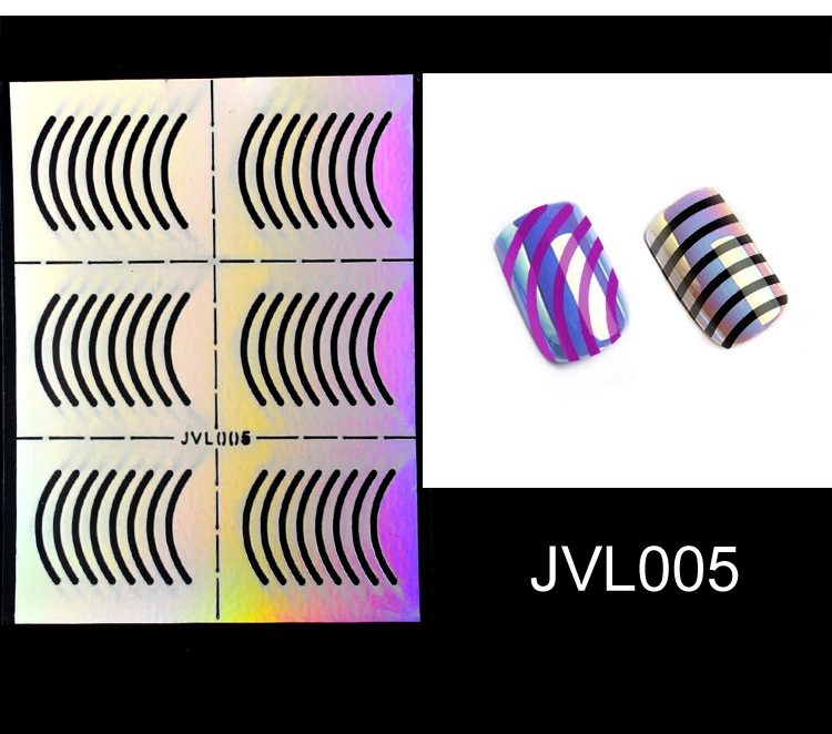 10 листов/набор виниловые наклейки для дизайна ногтей с лазерным переводом, трафарет для гелевого лака, 3D изображение, руководство для творчества