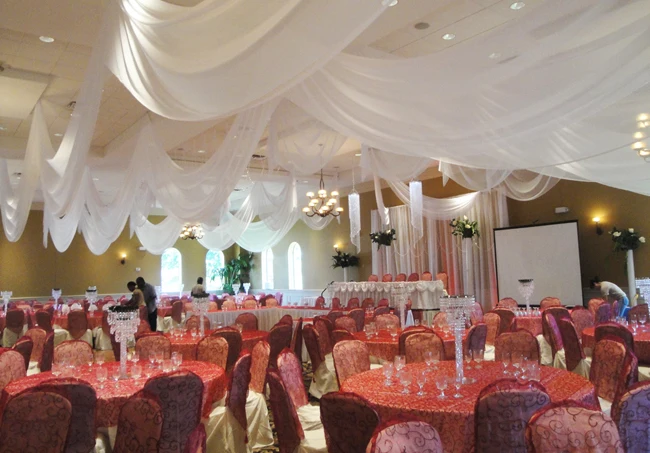 Smopor High Quality Chiffon Ceiling Drapes For Weddings