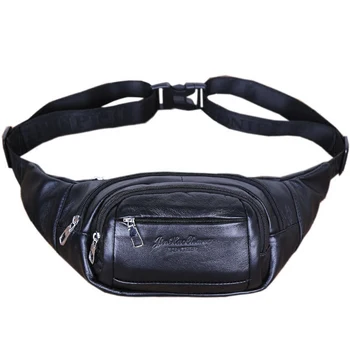 

Male waist bag men's Cowhide leather chest bag multi-function large-capacity cash register mobile phone bag men's Messenger bag